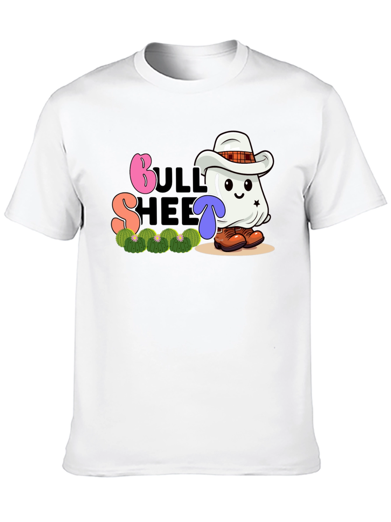 Bull Sheet Ghost Cowboy Graphic T-Shirt