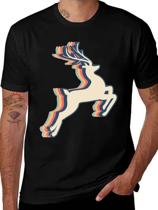 Retro Reindeer T-Shirt - Vintage Style Christmas Tee