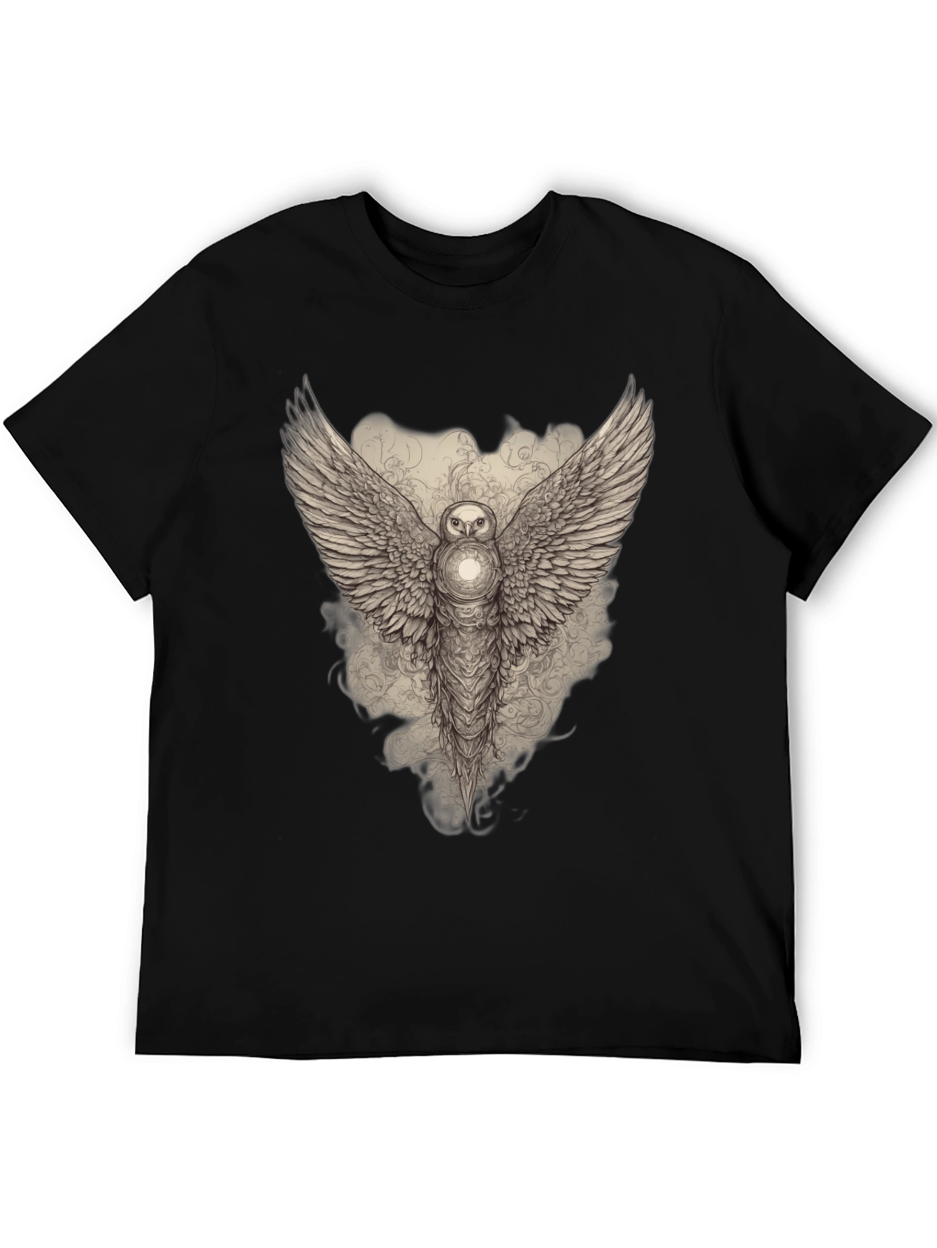 Mystic Owl Wings Graphic Tee - Black