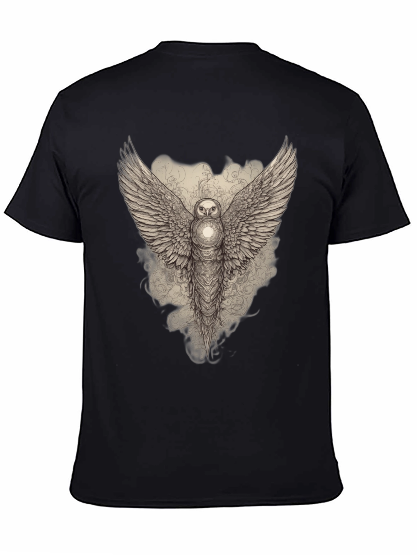 Mystic Owl Wings Graphic Tee - Black