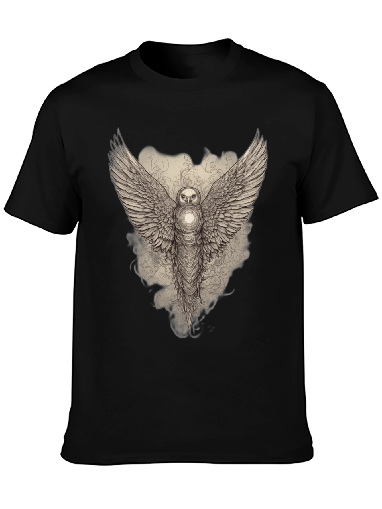 Mystic Owl Wings Graphic Tee - Black