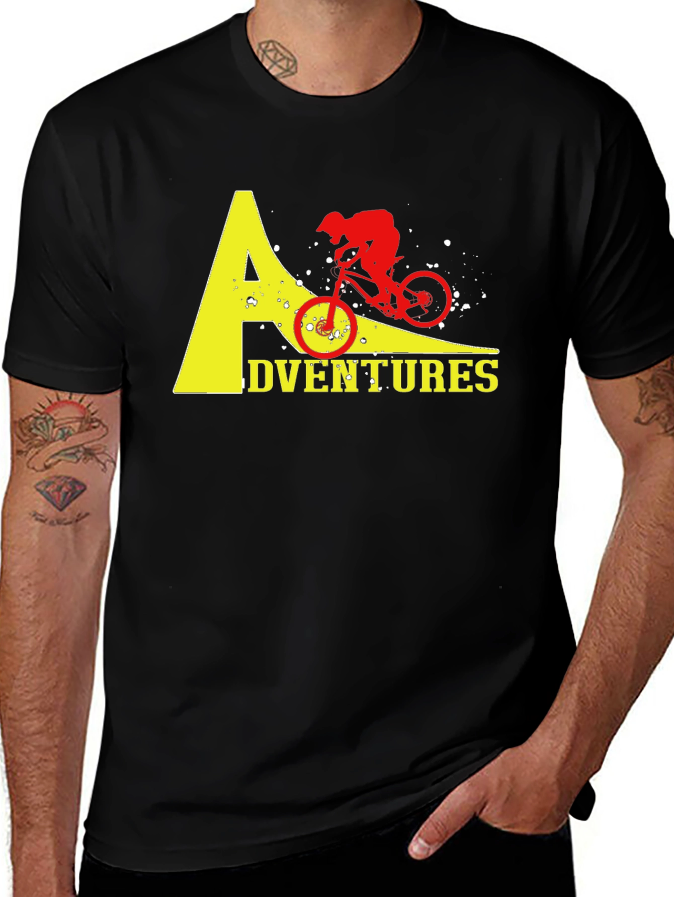 Adventure Biker T-Shirt - Black Cotton Tee