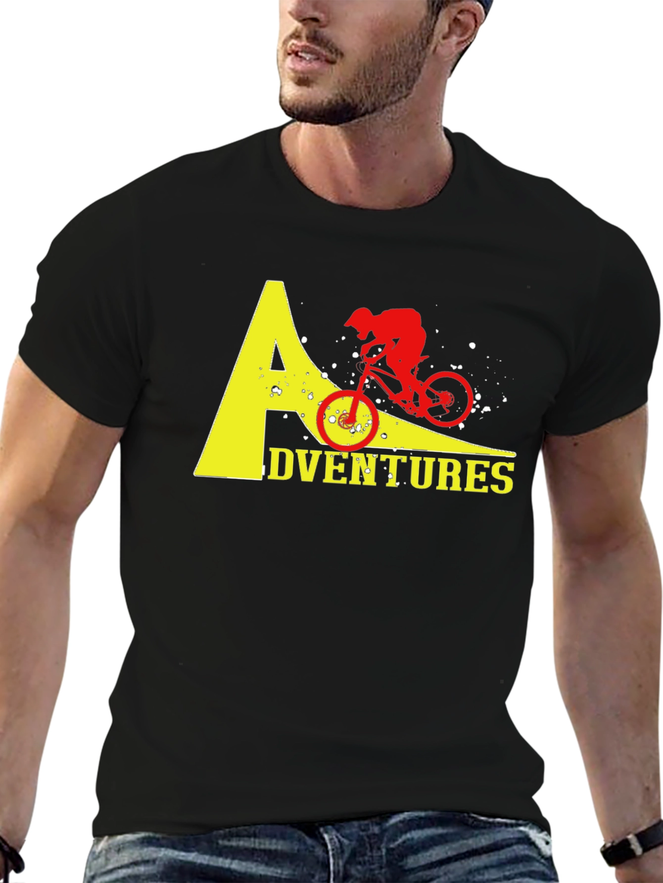 Adventure Biker T-Shirt - Black Cotton Tee