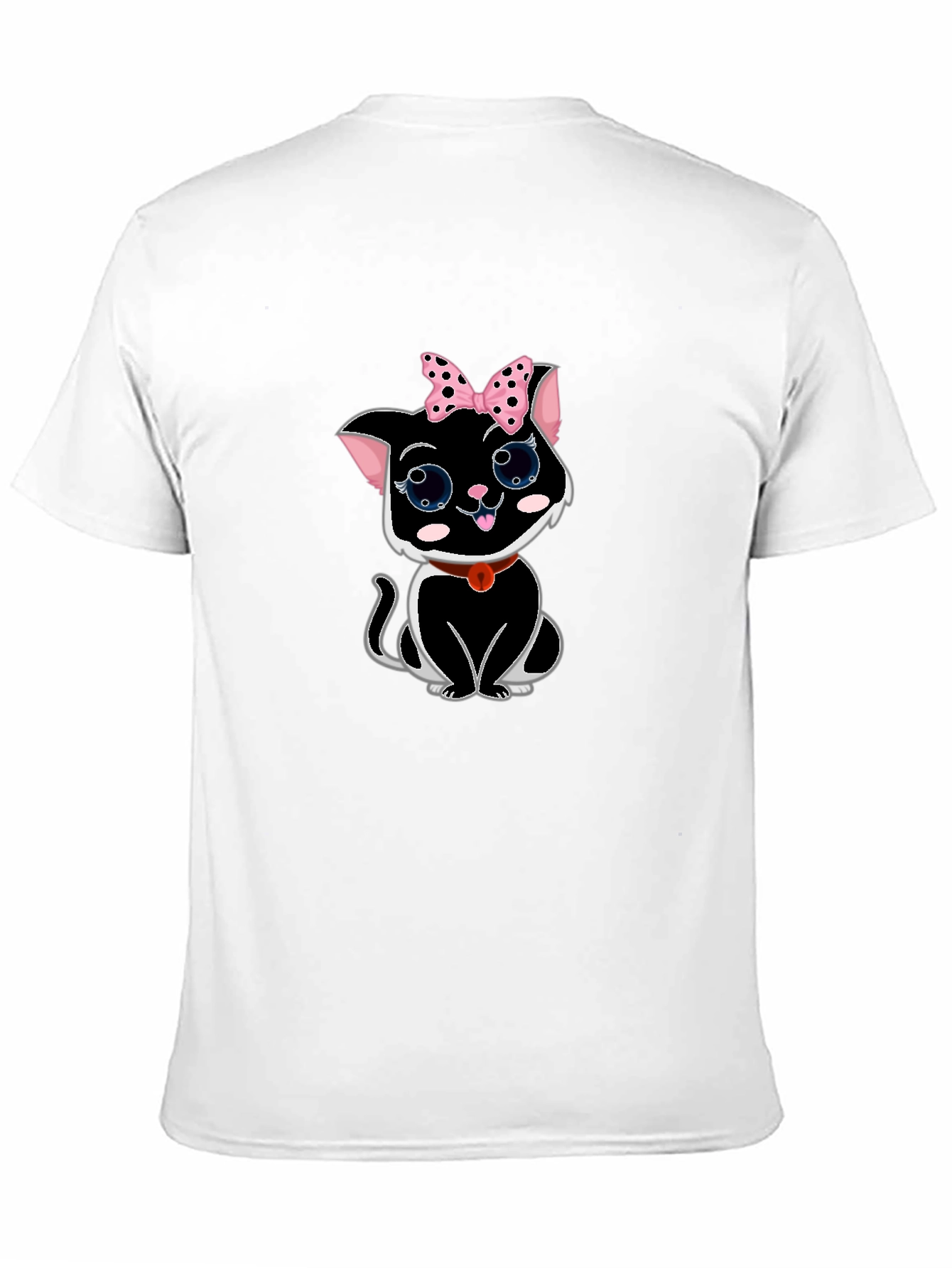 Cute Cat T-Shirt -  Pink Bow & Big Eyes