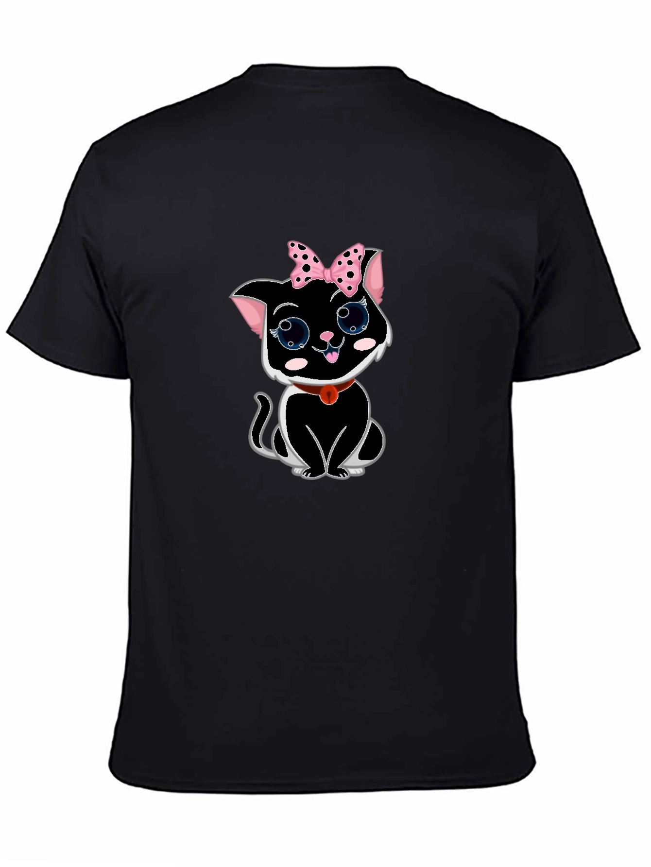 Cute Cat T-Shirt -  Pink Bow & Big Eyes