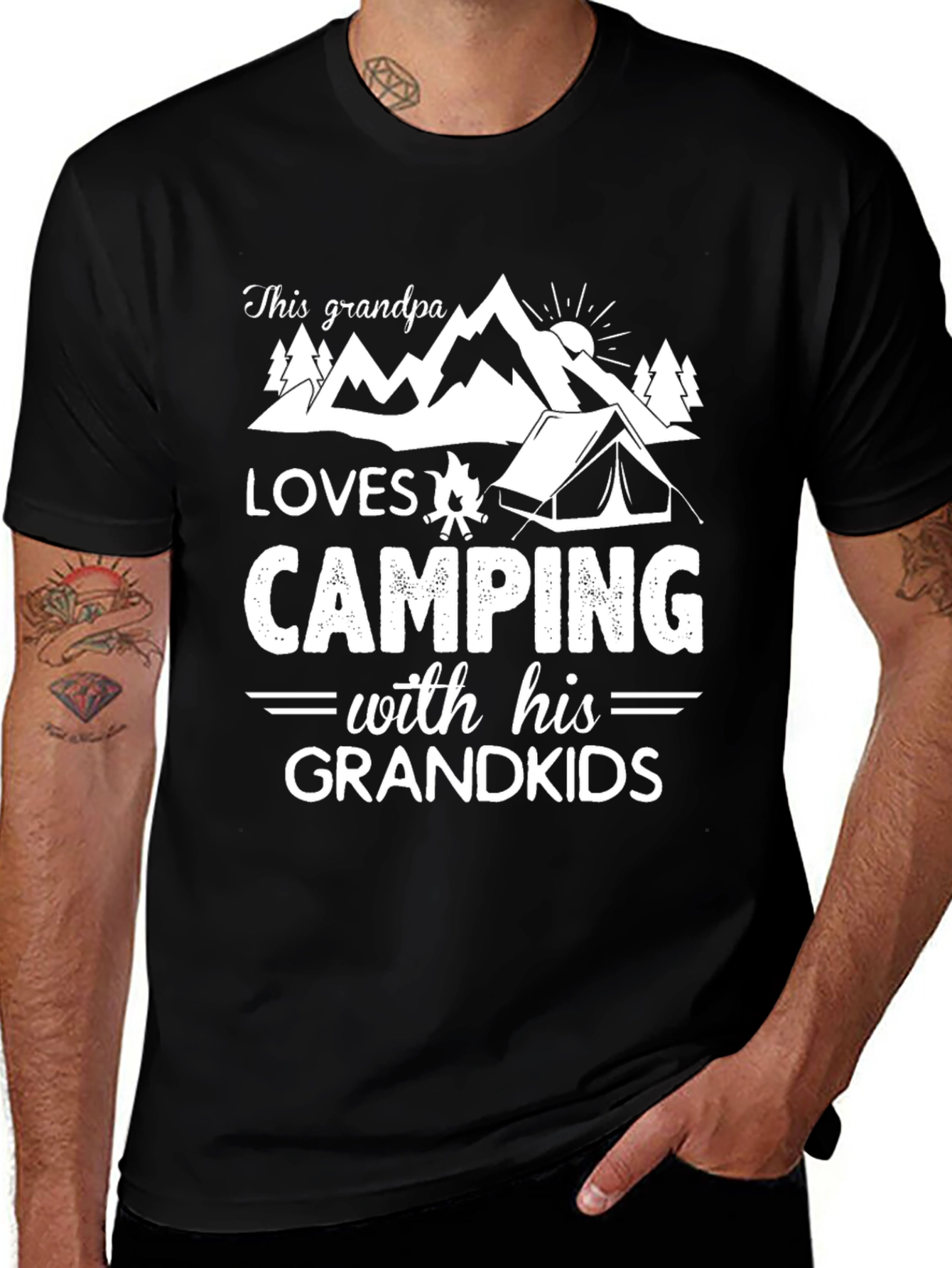 Grandpa Loves Camping Grandkids T-Shirt