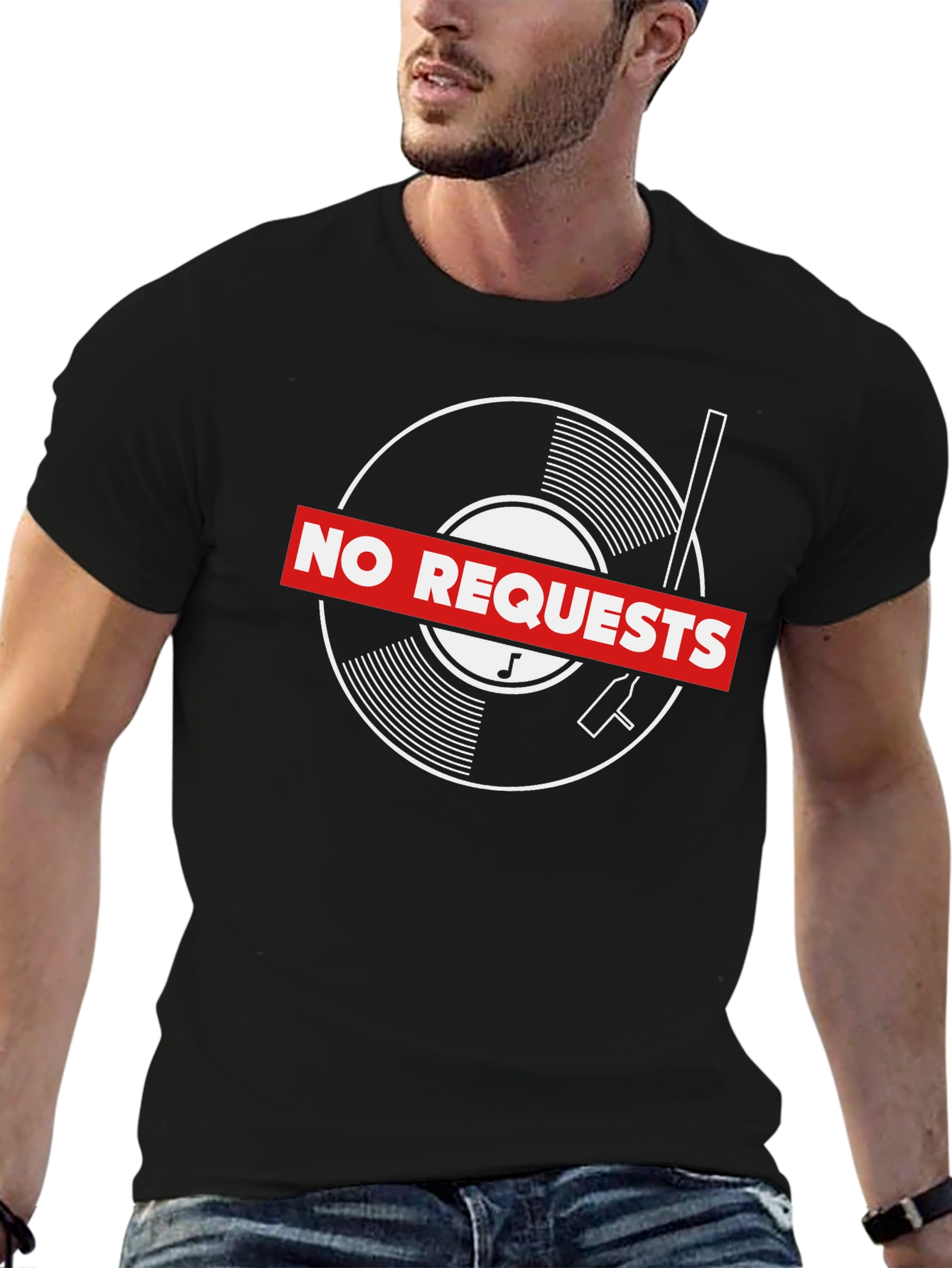 No Requests Vinyl Record Graphic T-Shirt
