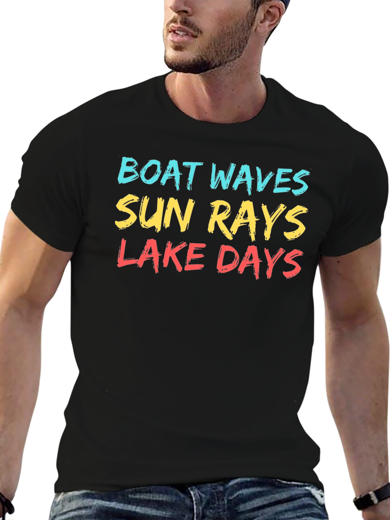 Boat Waves Sun Rays Lake Days T-Shirt
