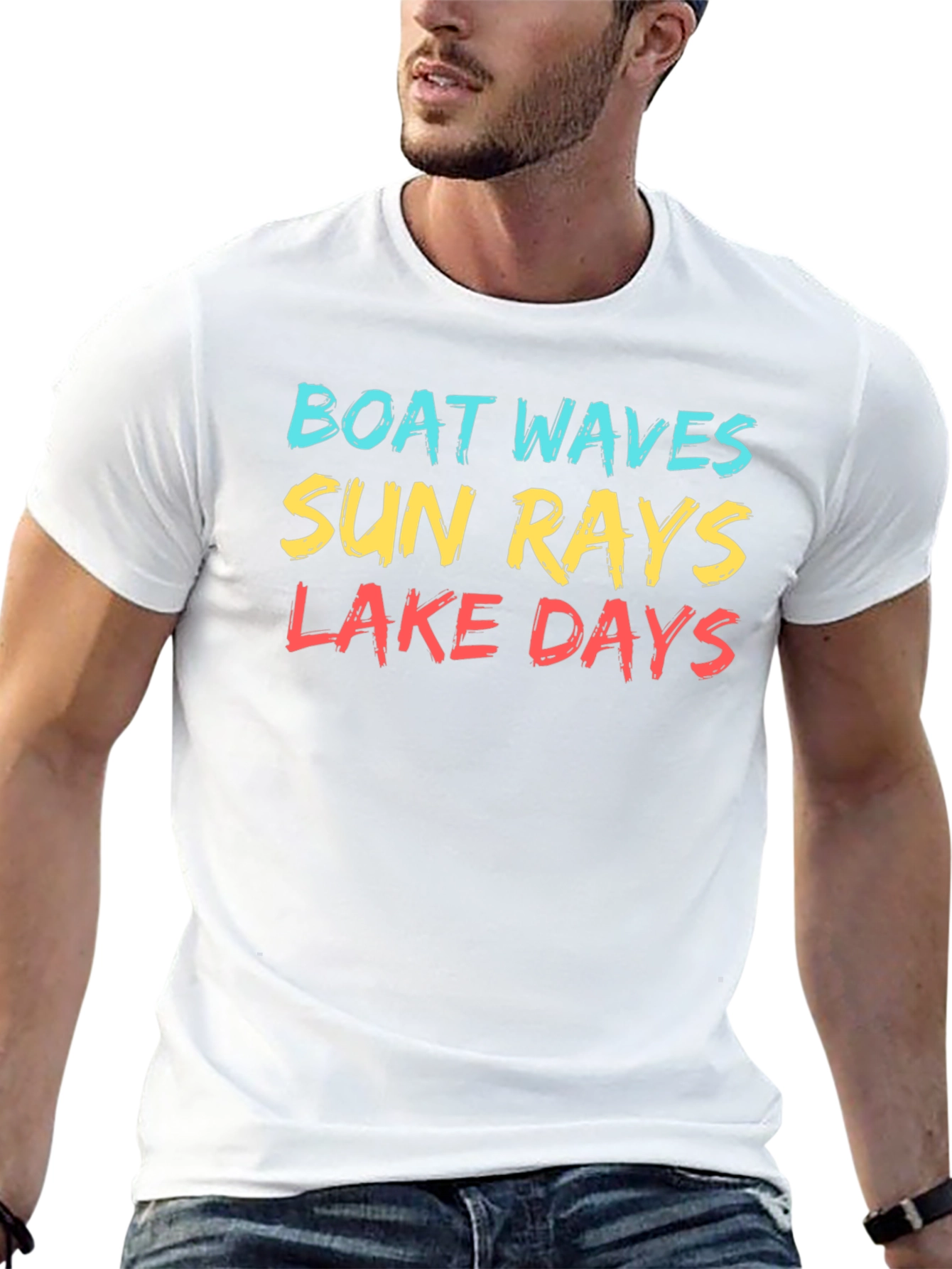 Boat Waves Sun Rays Lake Days T-Shirt