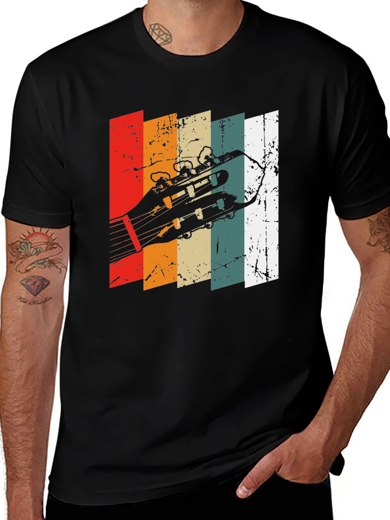 Retro Guitar Headstock T-Shirt