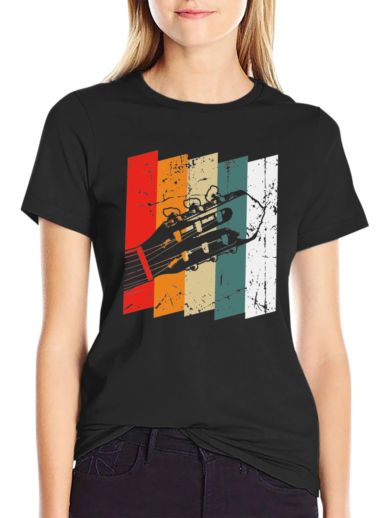Retro Guitar Headstock T-Shirt