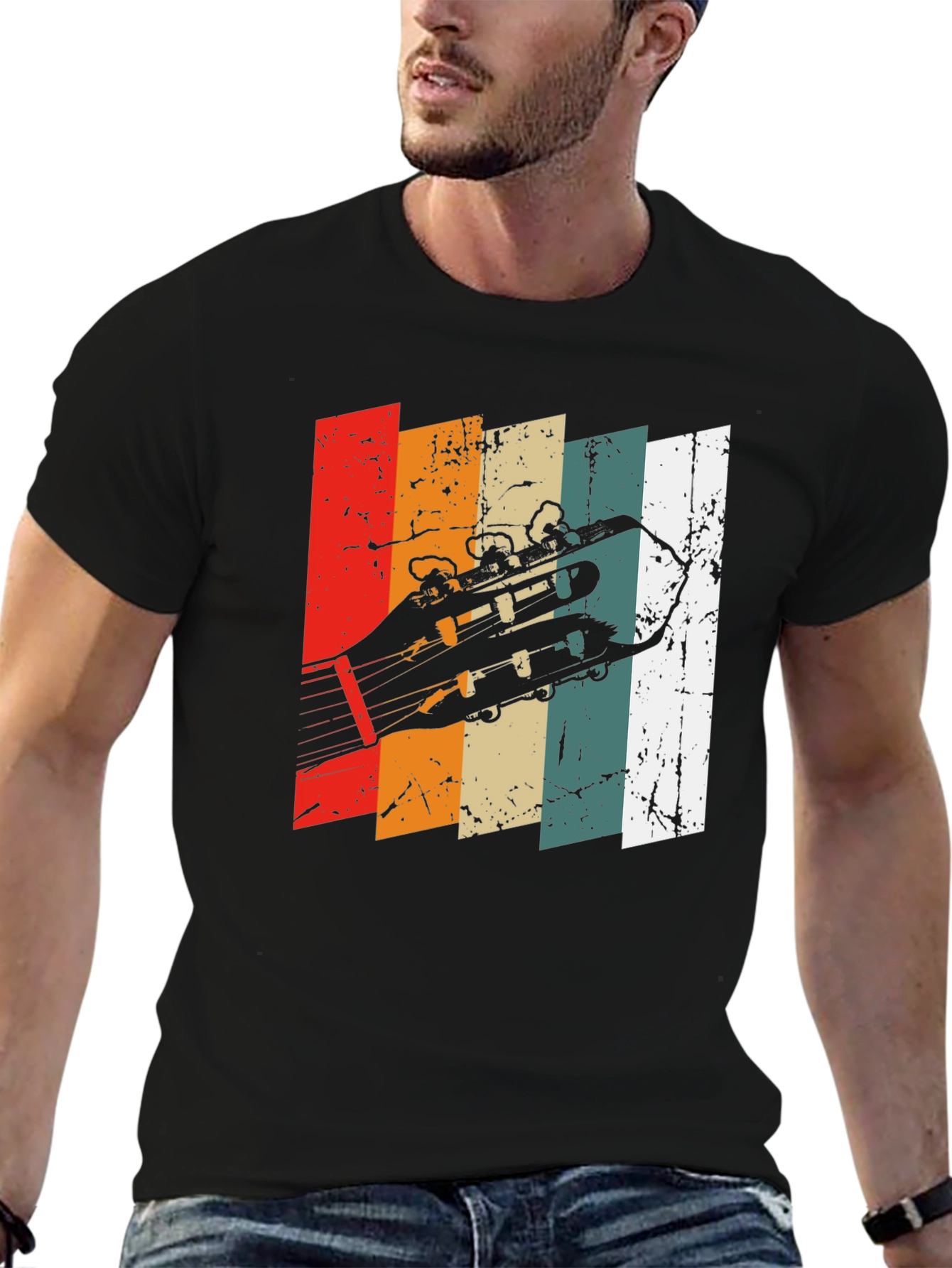 Retro Guitar Headstock T-Shirt