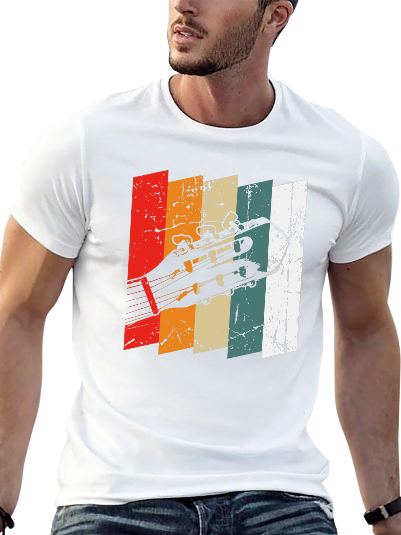 Retro Guitar Headstock T-Shirt
