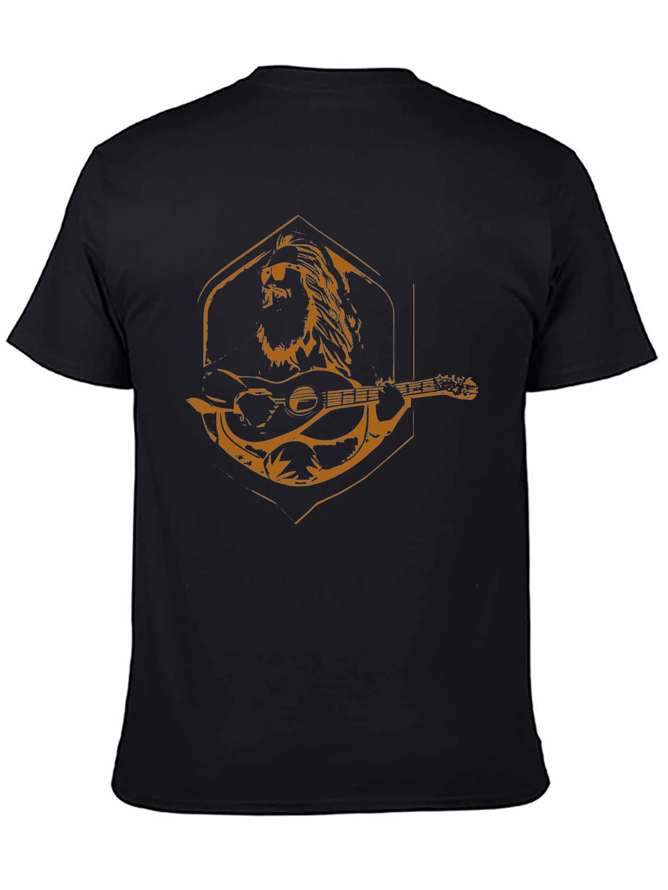 Lion Guitar Graphic Tee - Mens Black T-Shirt