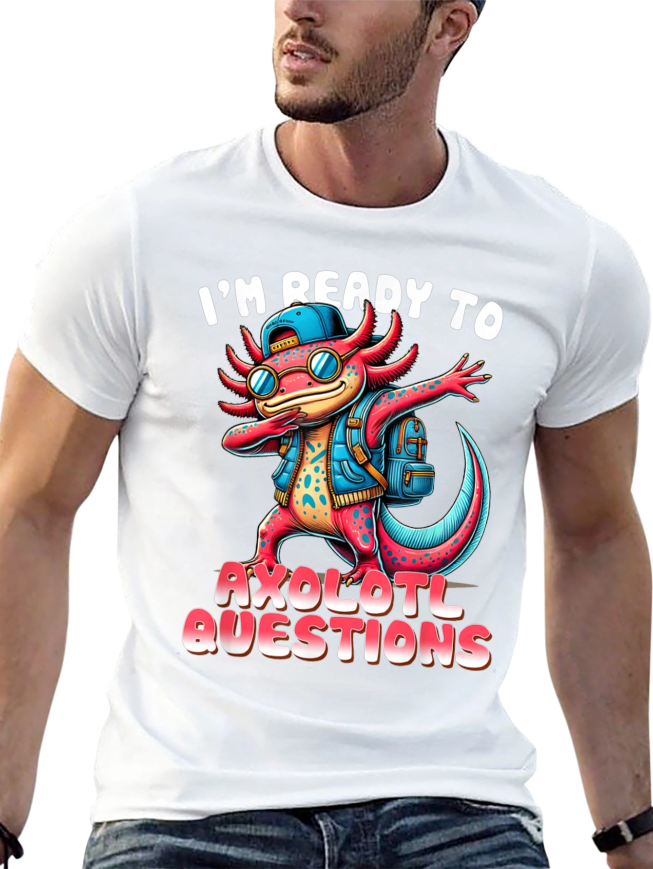 Ready to Axolotl Questions Black T-Shirt