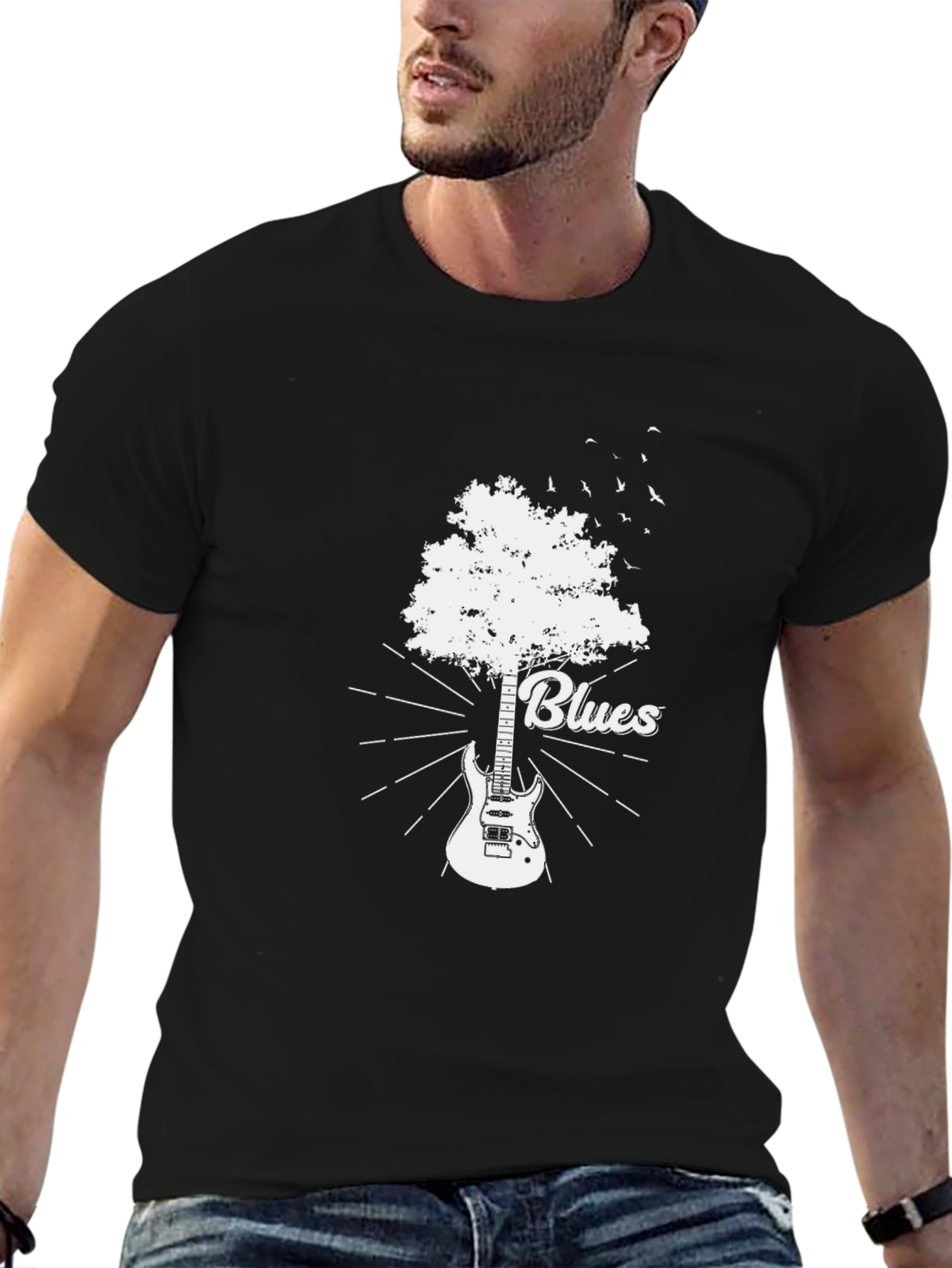 Blues Guitar Tree Graphic T-Shirt