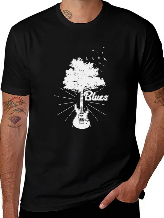 Blues Guitar Tree Graphic T-Shirt