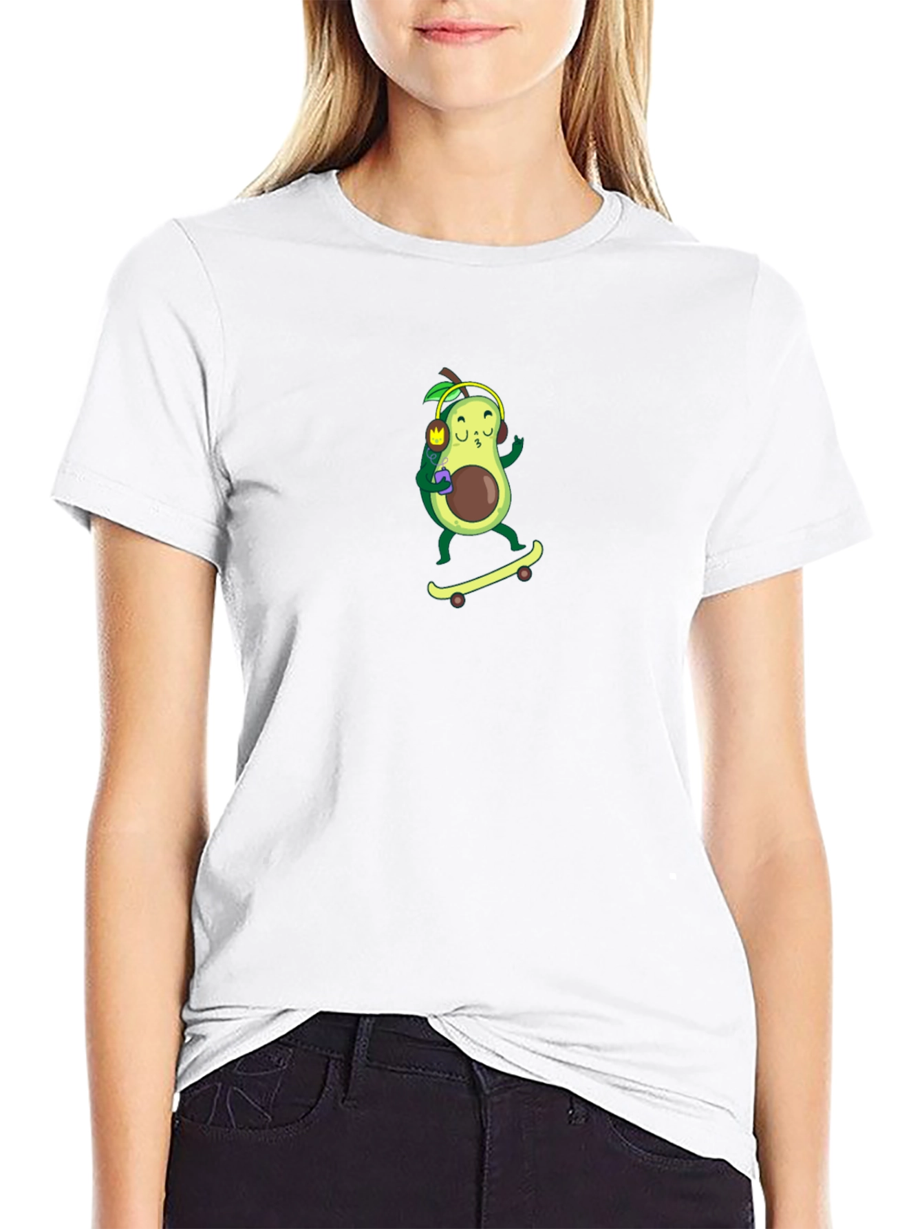 Avocado Skateboarder Graphic T-Shirt - Cool & Unique