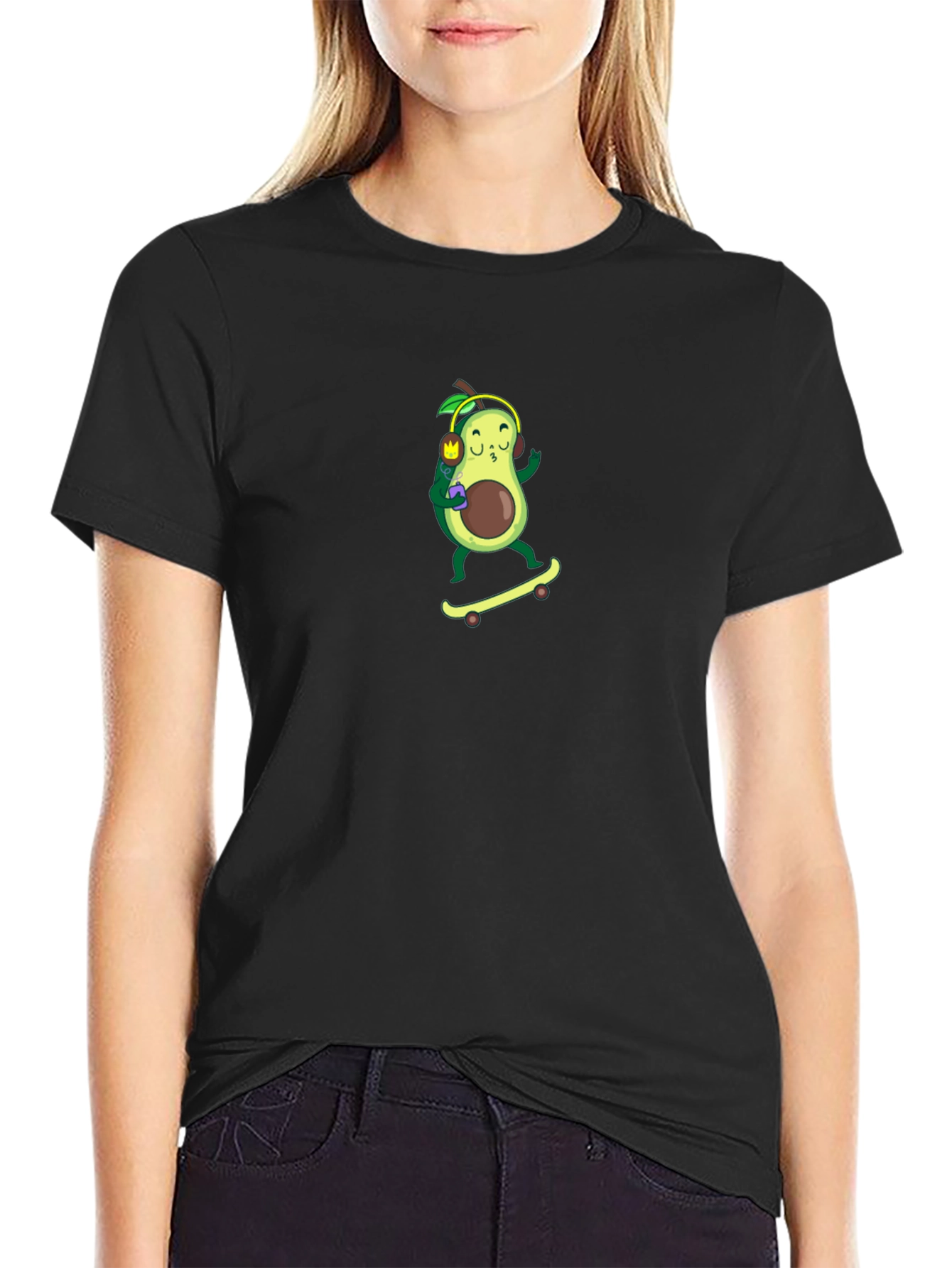 Avocado Skateboarder Graphic T-Shirt - Cool & Unique