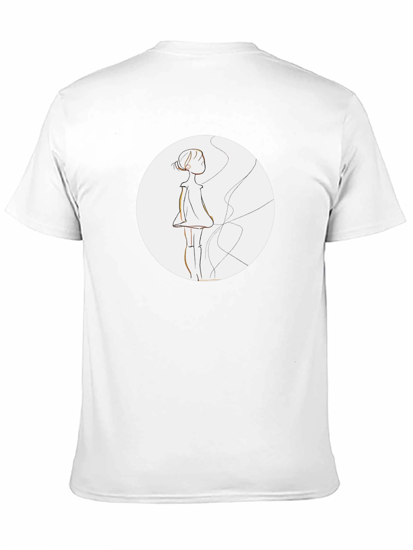 Black Graphic Tee - Abstract Girl Design