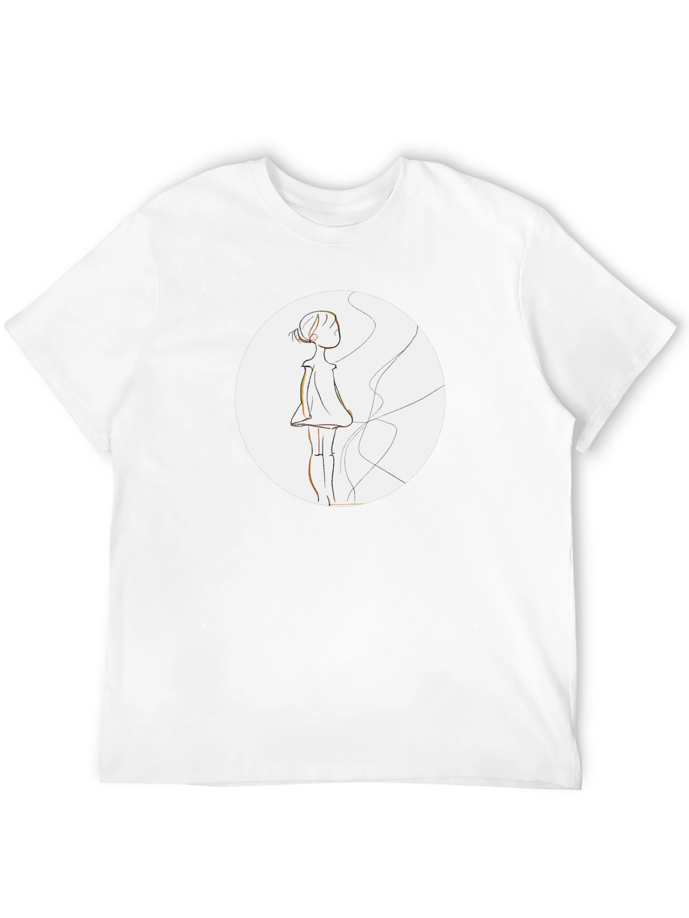 Black Graphic Tee - Abstract Girl Design