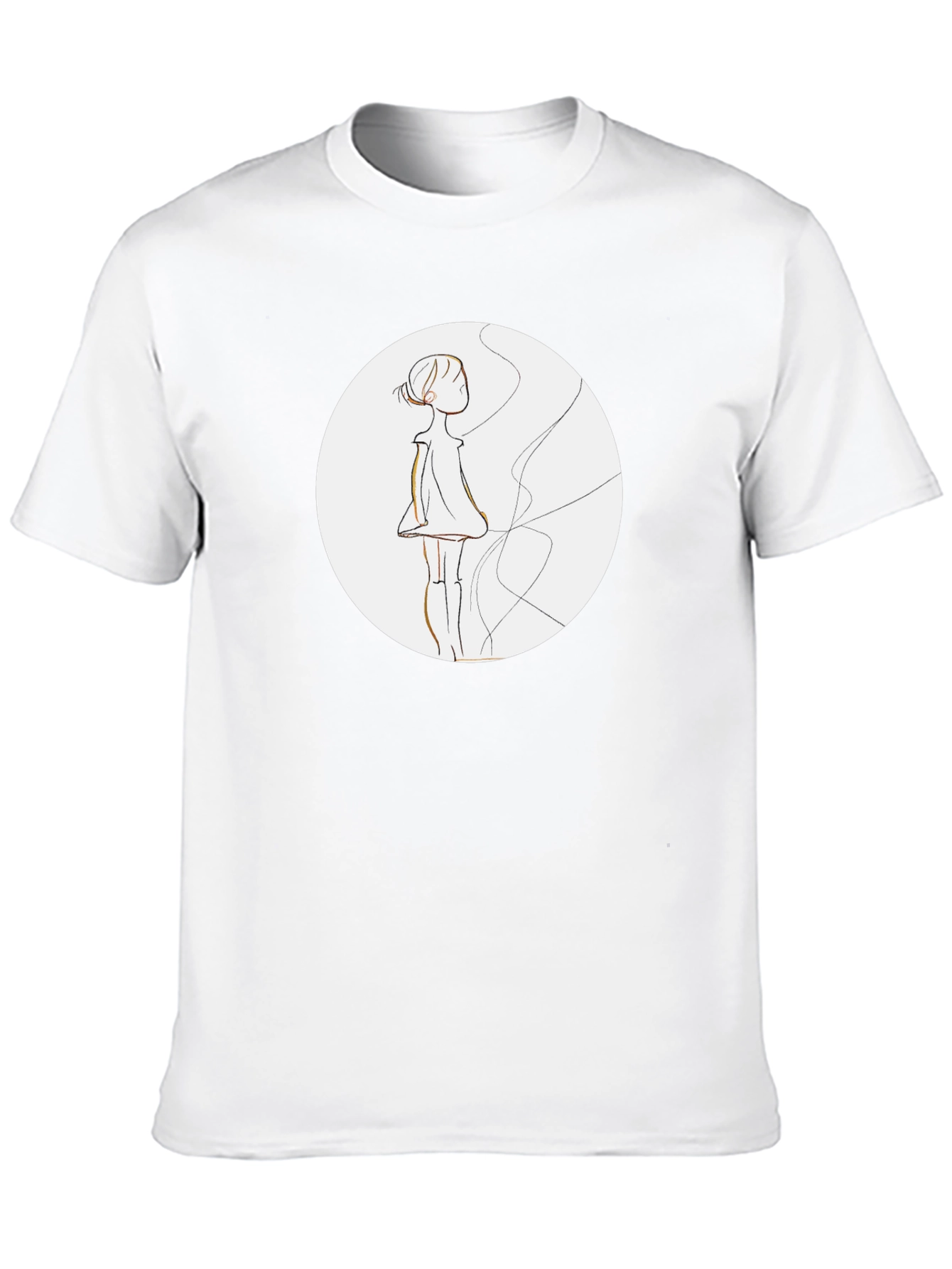 Black Graphic Tee - Abstract Girl Design
