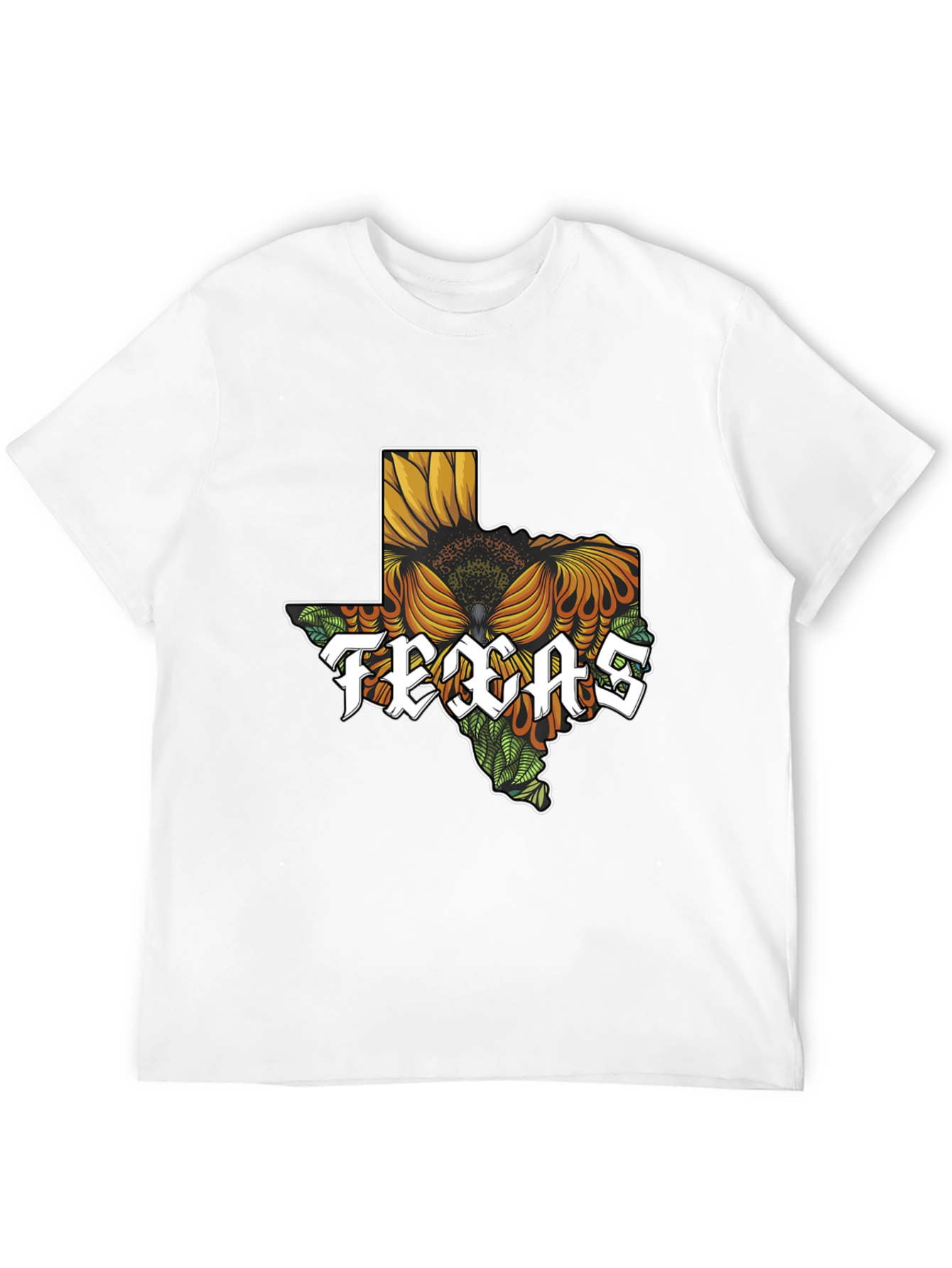 Texas Sunflower Graphic T-Shirt - Black Cotton Tee