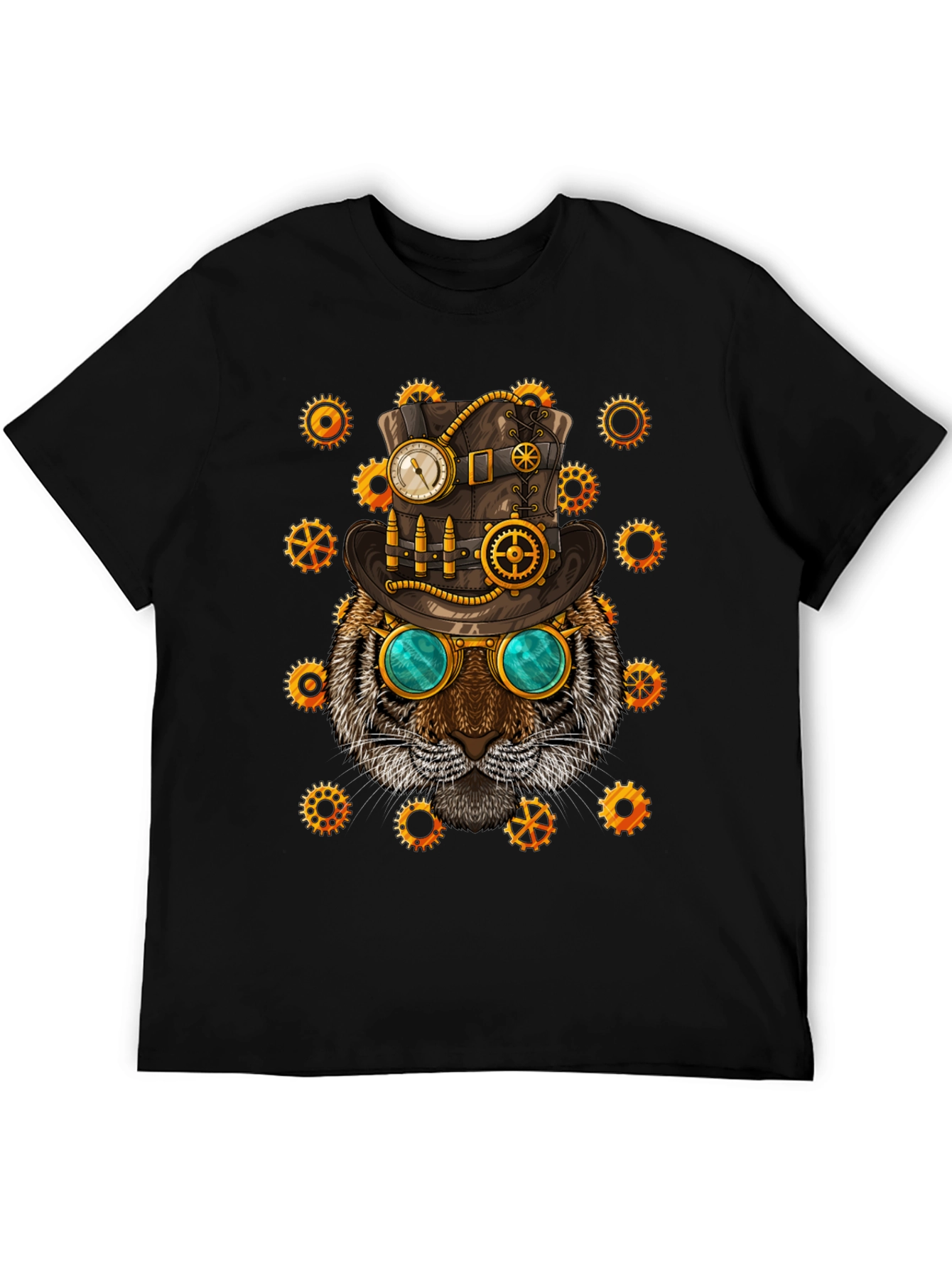 Steampunk Tiger Graphic T-Shirt