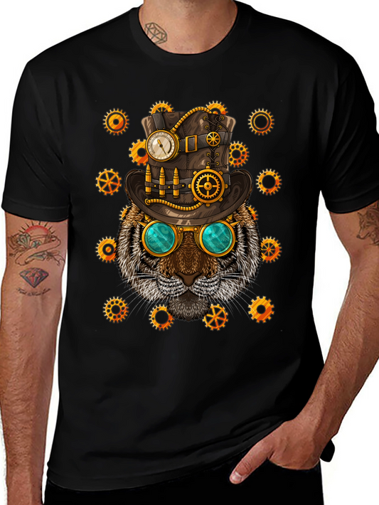 Steampunk Tiger Graphic T-Shirt