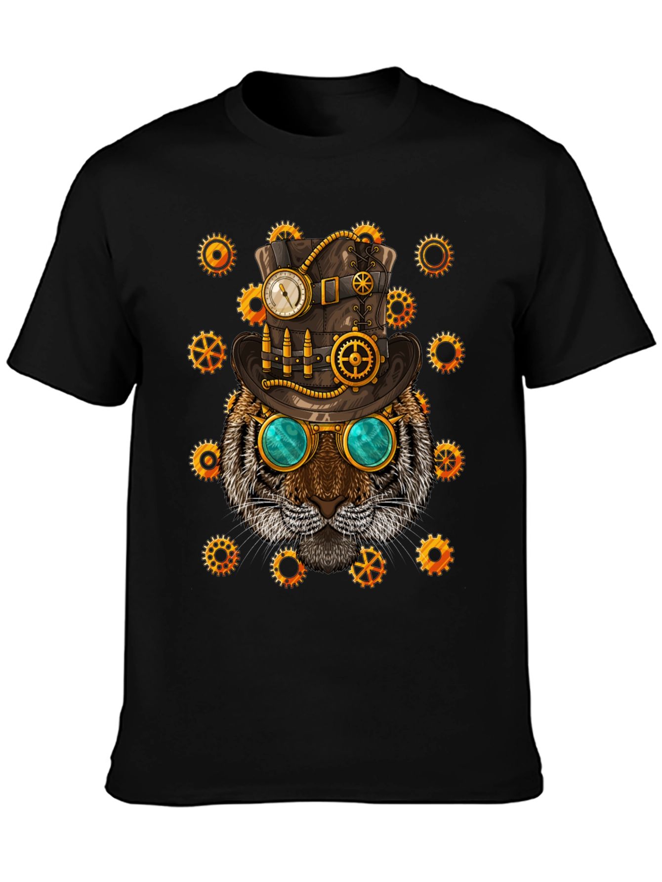 Steampunk Tiger Graphic T-Shirt