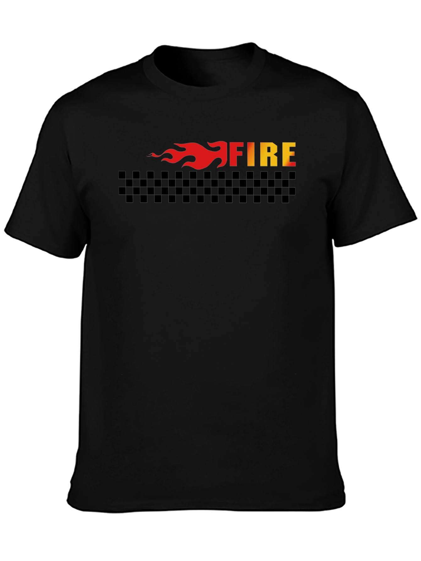Fiery Racer Tee - Black Cotton Blend