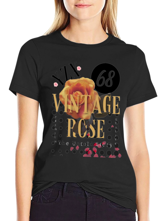 Vintage Rose Graphic Tee - Stylish Unisex T-Shirt