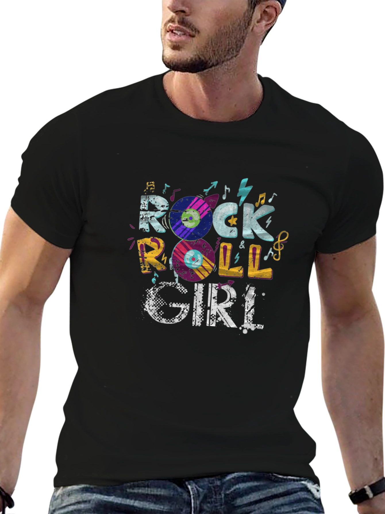 Rock & Roll Girl Graphic Tee - Black