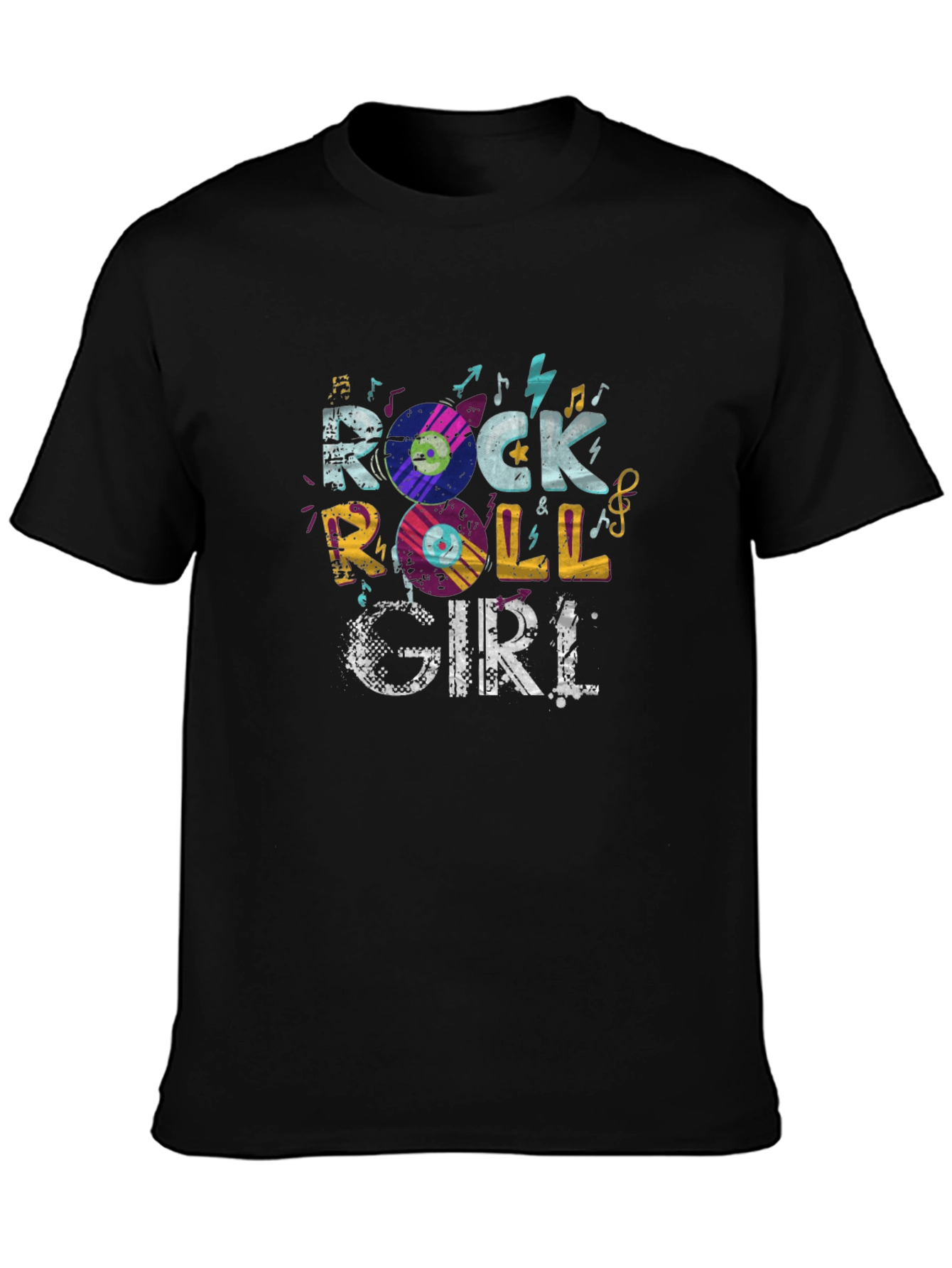 Rock & Roll Girl Graphic Tee - Black