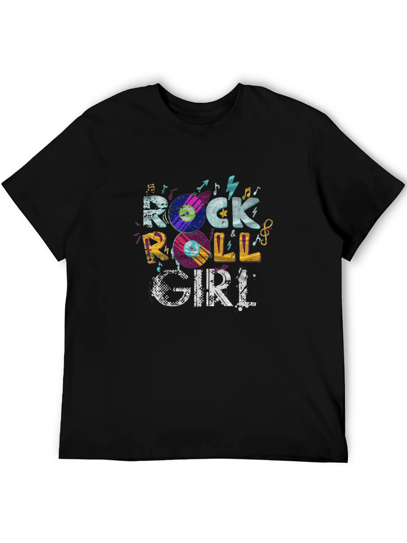 Rock & Roll Girl Graphic Tee - Black