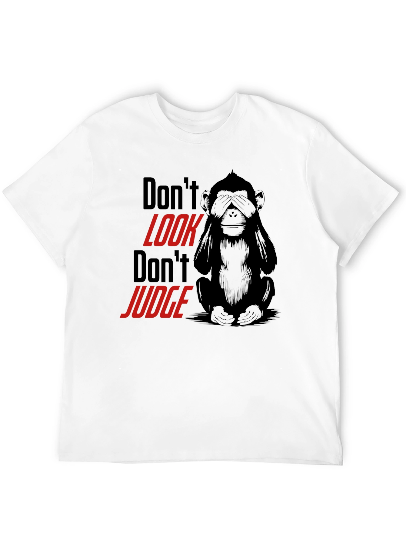 Dont Look Monkey Graphic Tee - Black