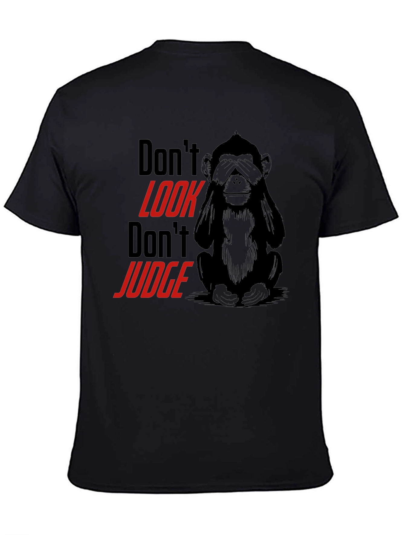 Dont Look Monkey Graphic Tee - Black