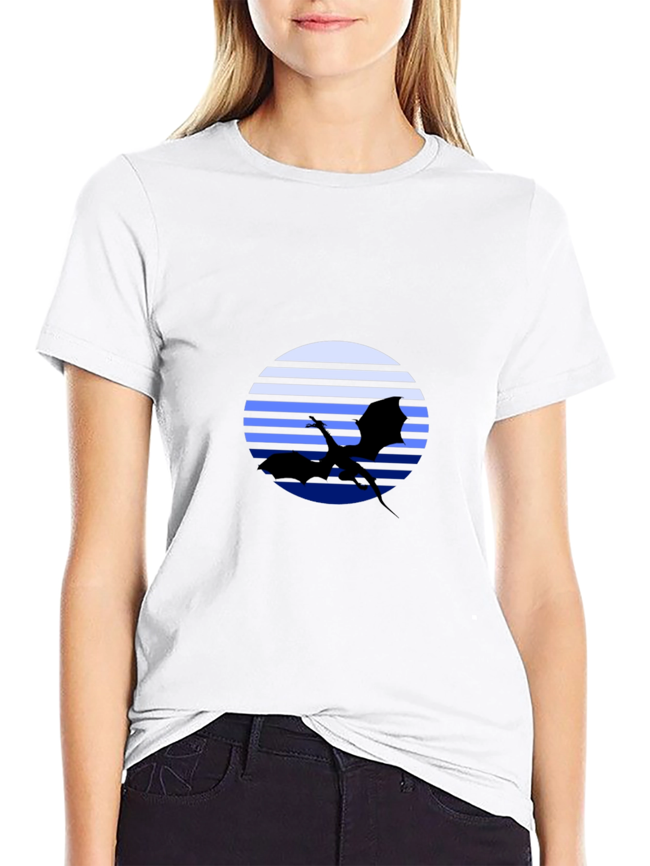Dragon Silhouette T-Shirt - Retro Style