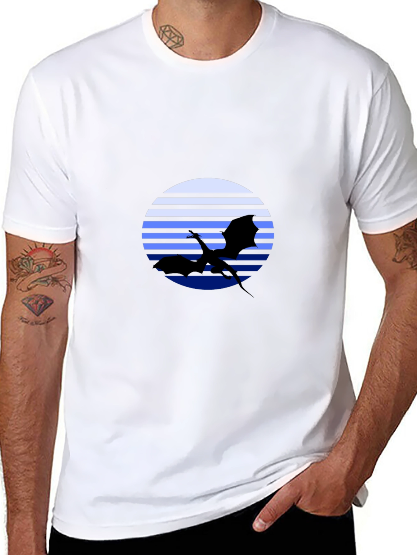 Dragon Silhouette T-Shirt - Retro Style
