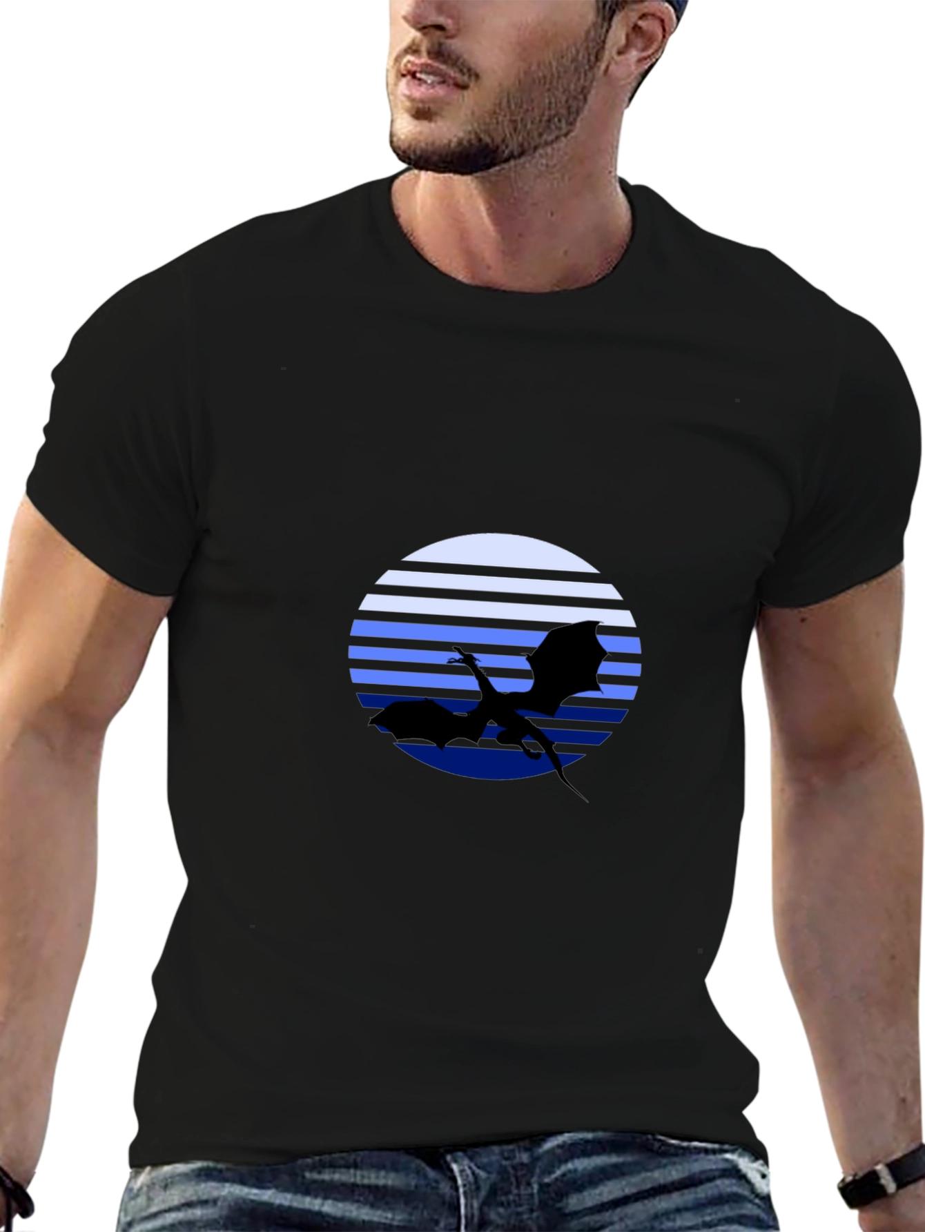 Dragon Silhouette T-Shirt - Retro Style