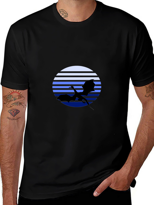Dragon Silhouette T-Shirt - Retro Style