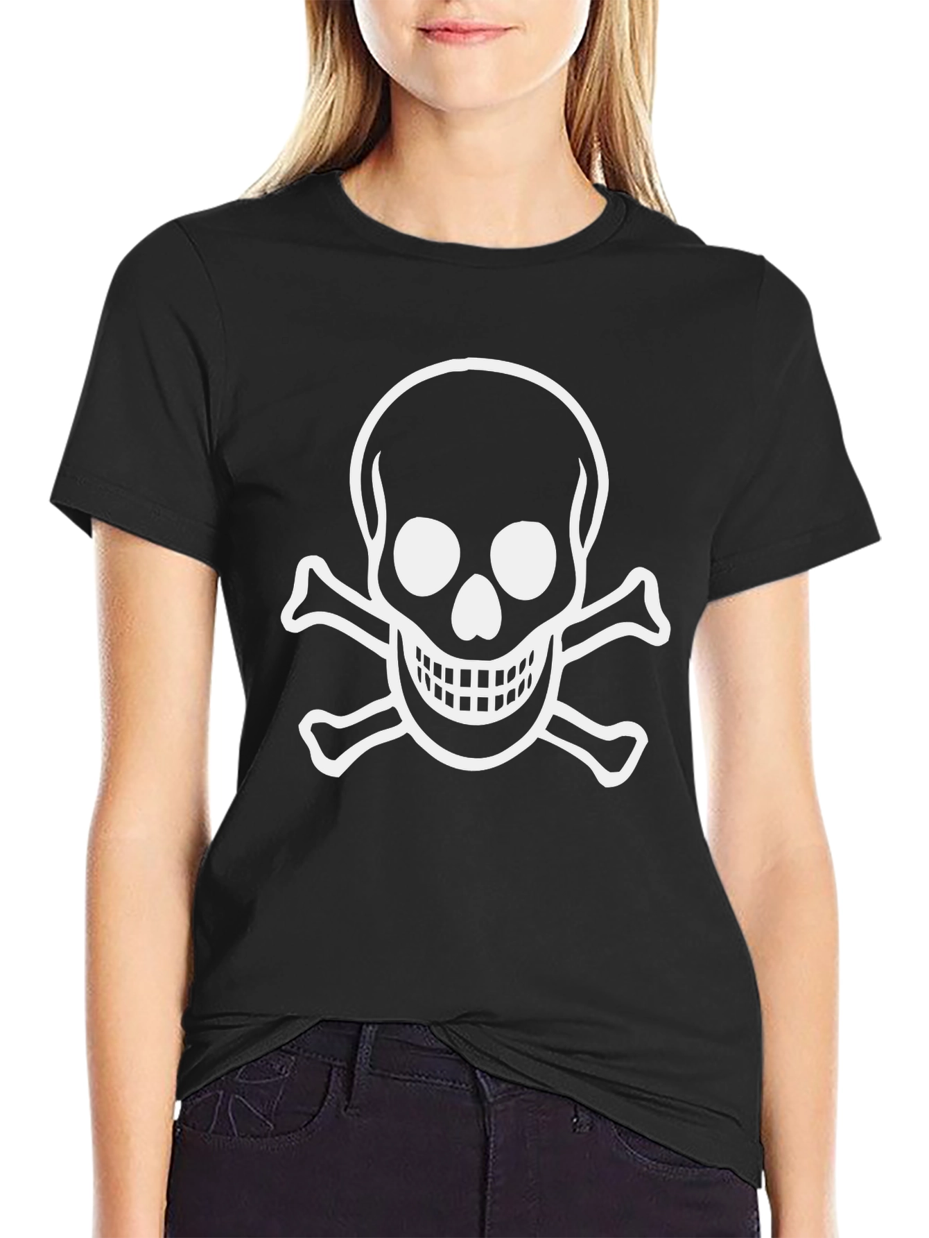 Skull & Crossbones Graphic Tee - Mens Black T-Shirt