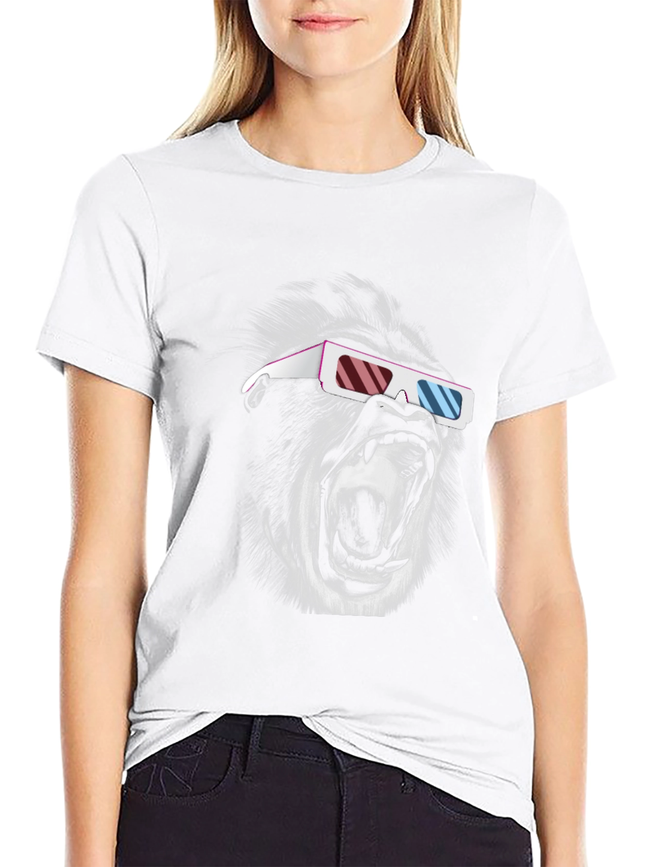 Gorilla 3D Glasses Black T-Shirt