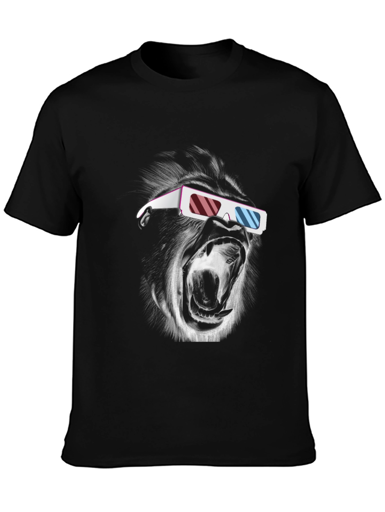 Gorilla 3D Glasses Black T-Shirt