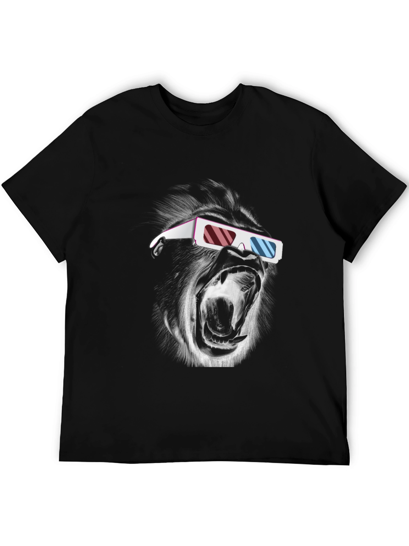 Gorilla 3D Glasses Black T-Shirt