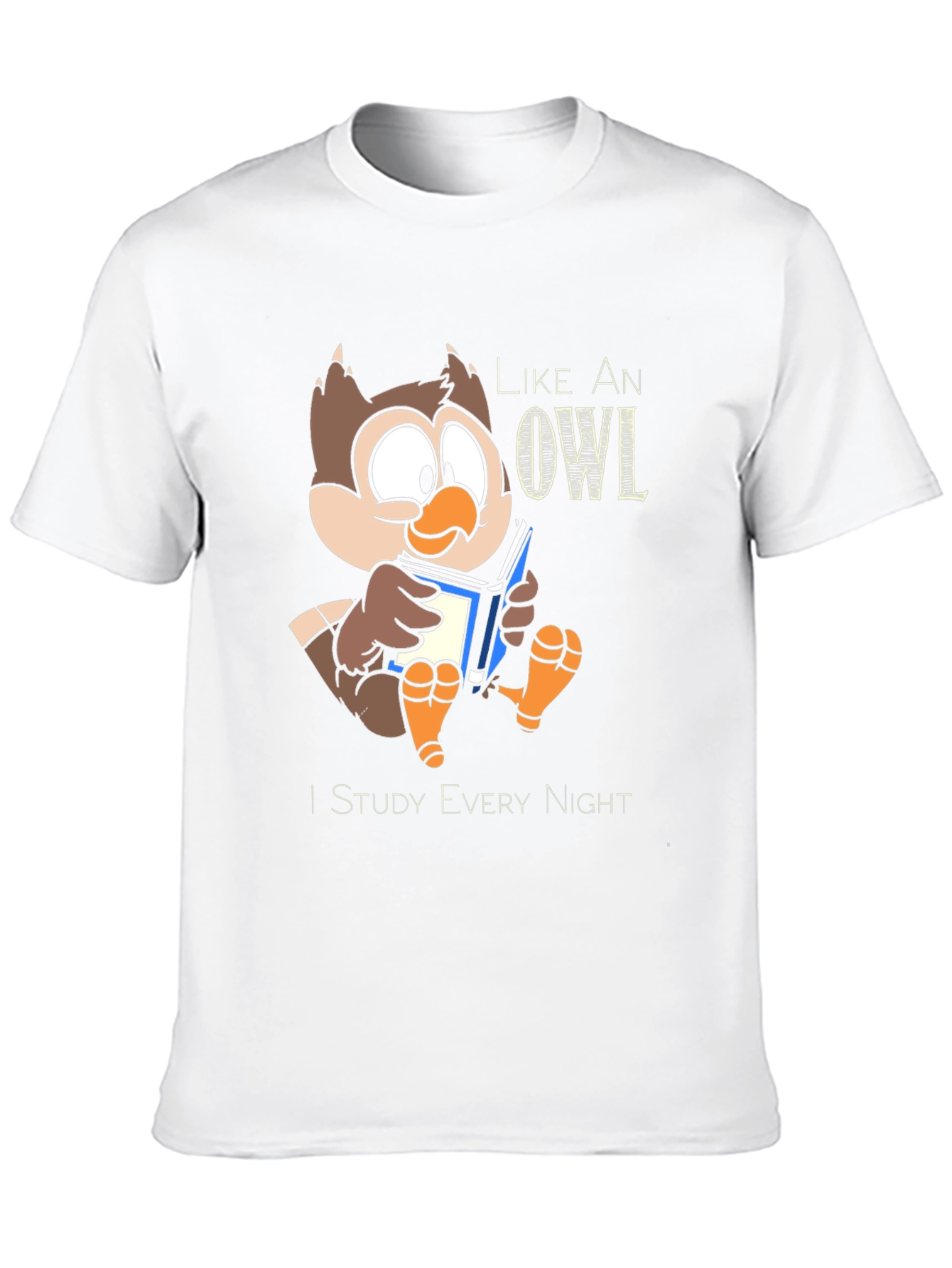 Like an Owl I Study Every Night Black T-Shirt