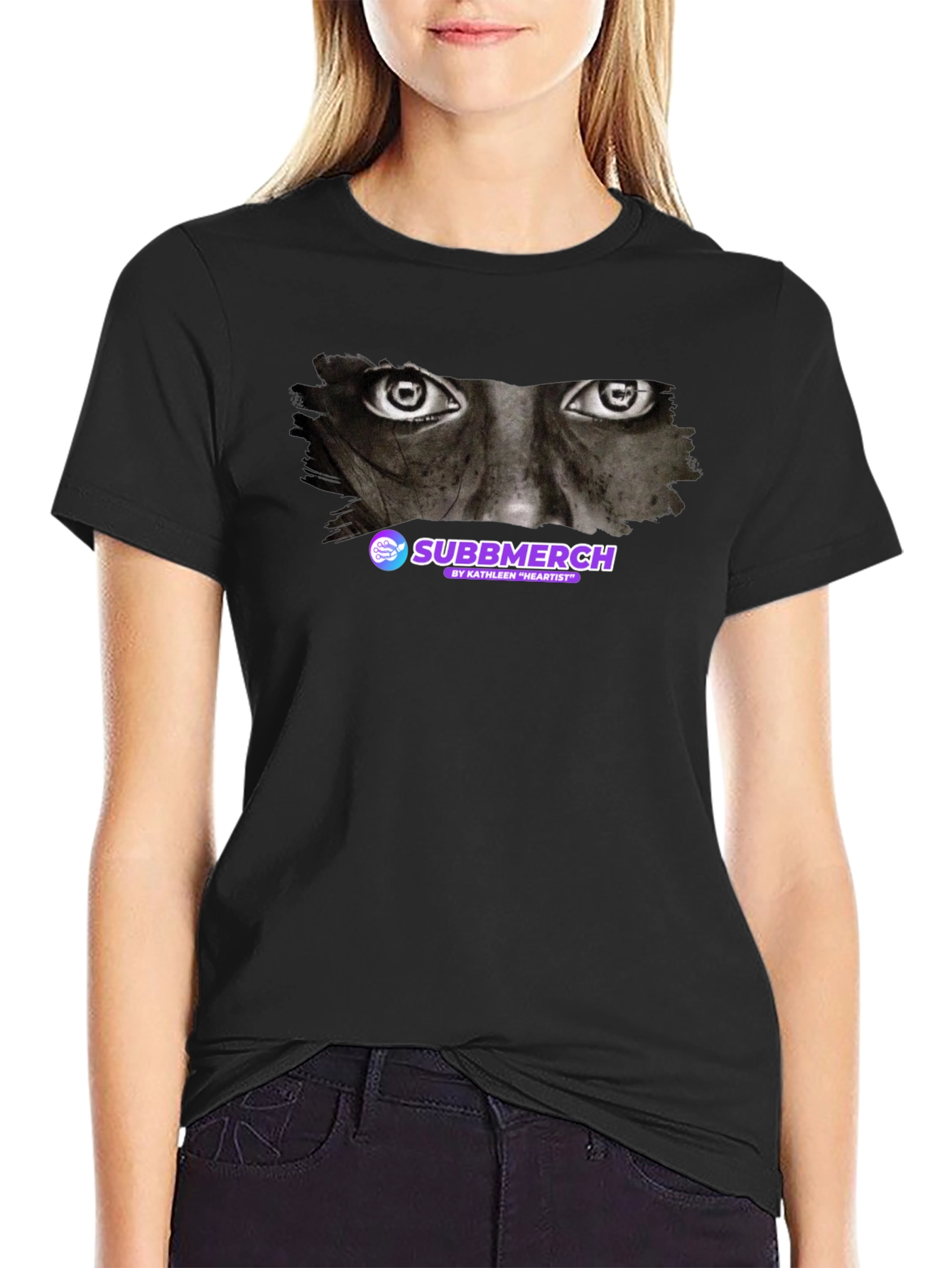 Eyes Graphic Subbmerch Black T-Shirt