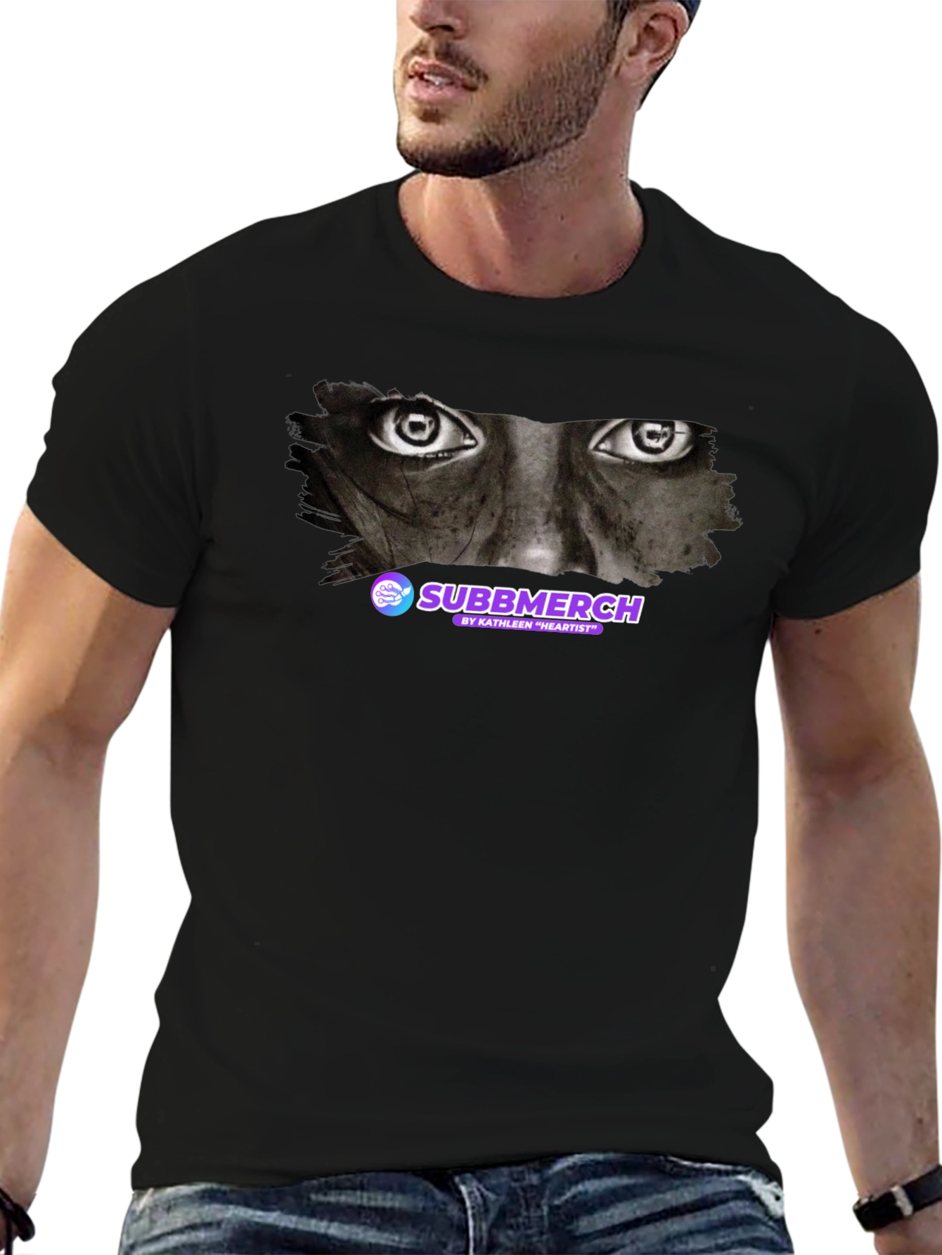 Eyes Graphic Subbmerch Black T-Shirt