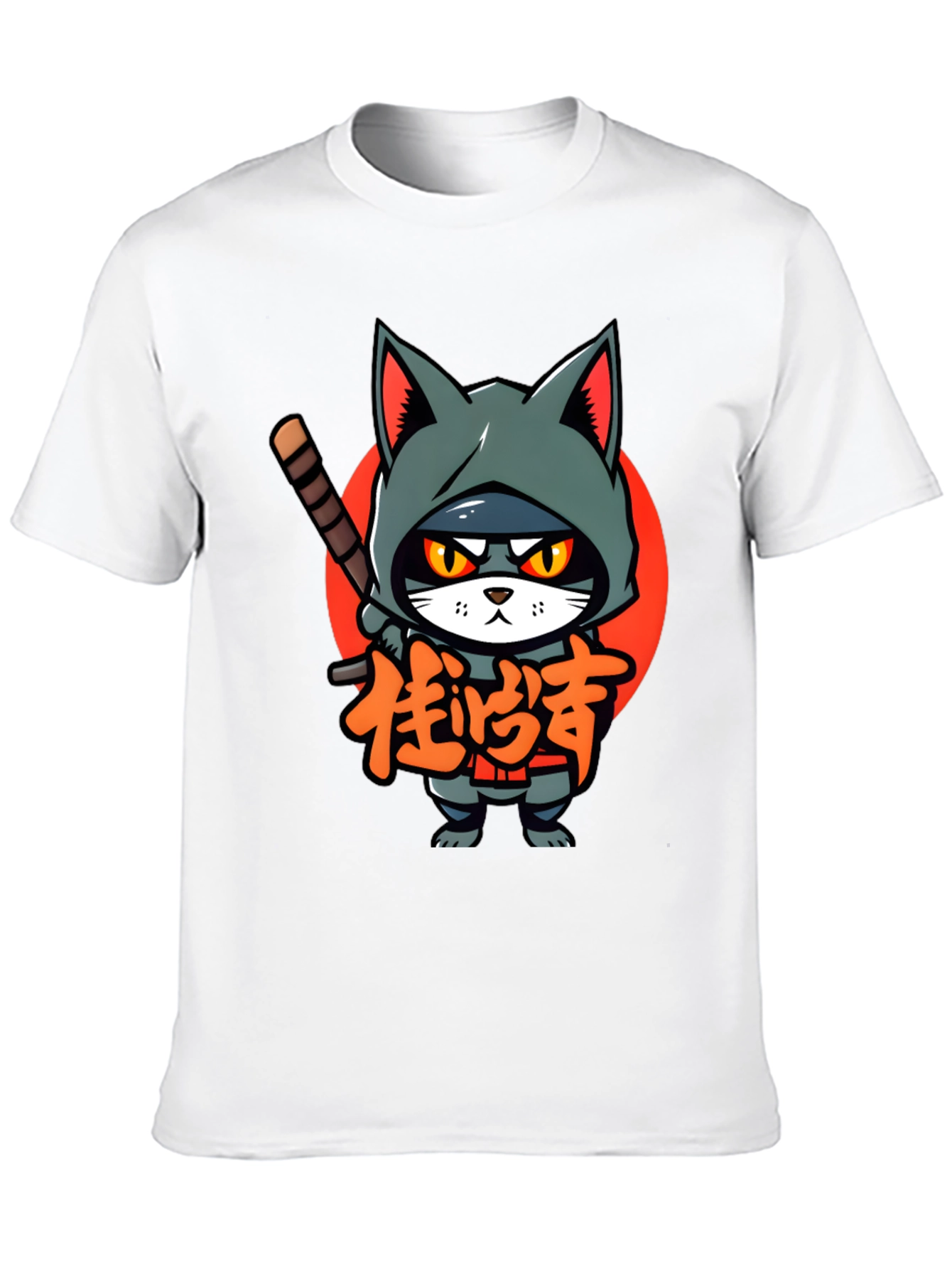Ninja Cat Graphic Tee - Cool Cartoon T-Shirt