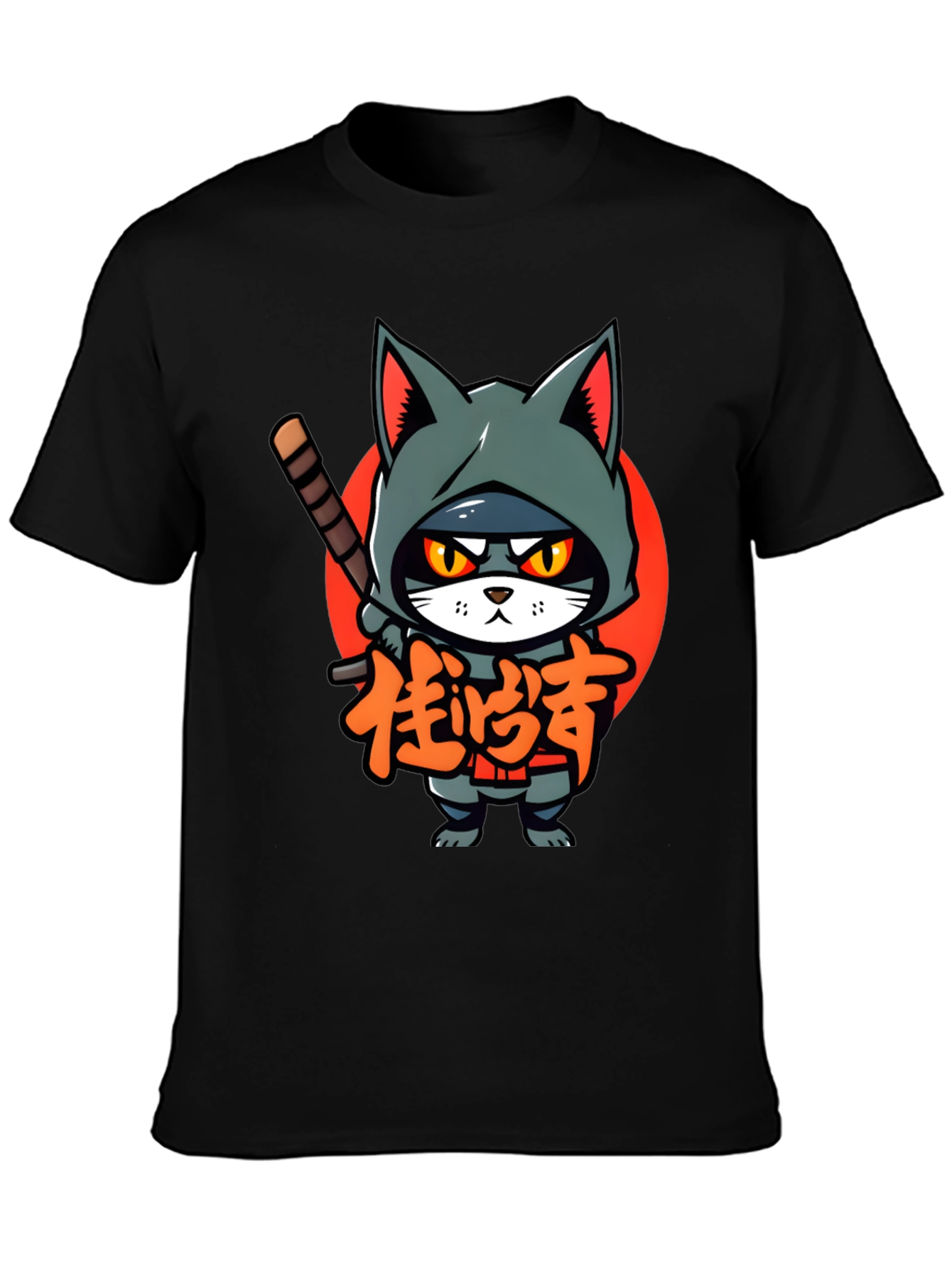 Ninja Cat Graphic Tee - Cool Cartoon T-Shirt